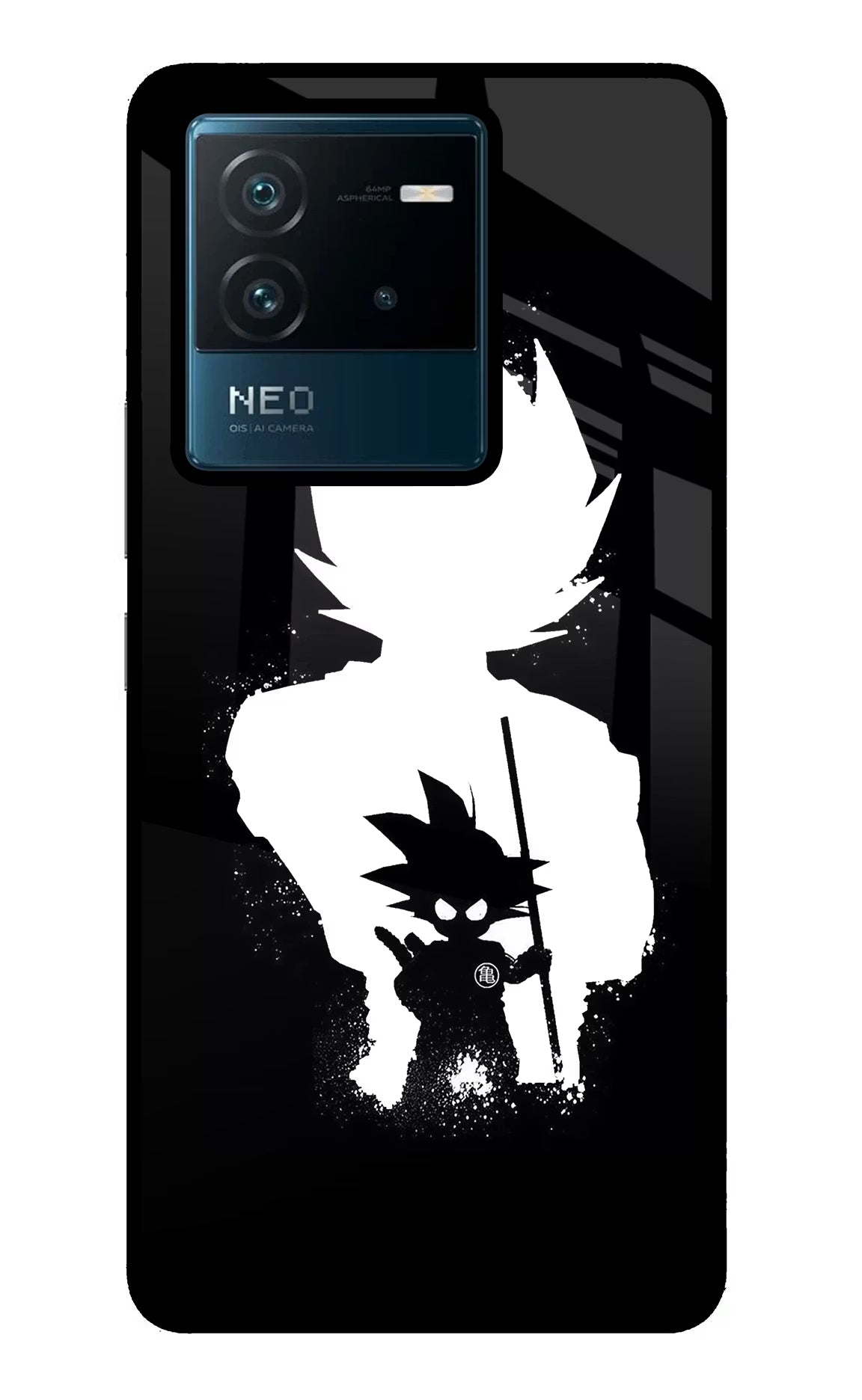Goku Shadow IQOO Neo 6 5G Glass Case Back Cover by Casekaro