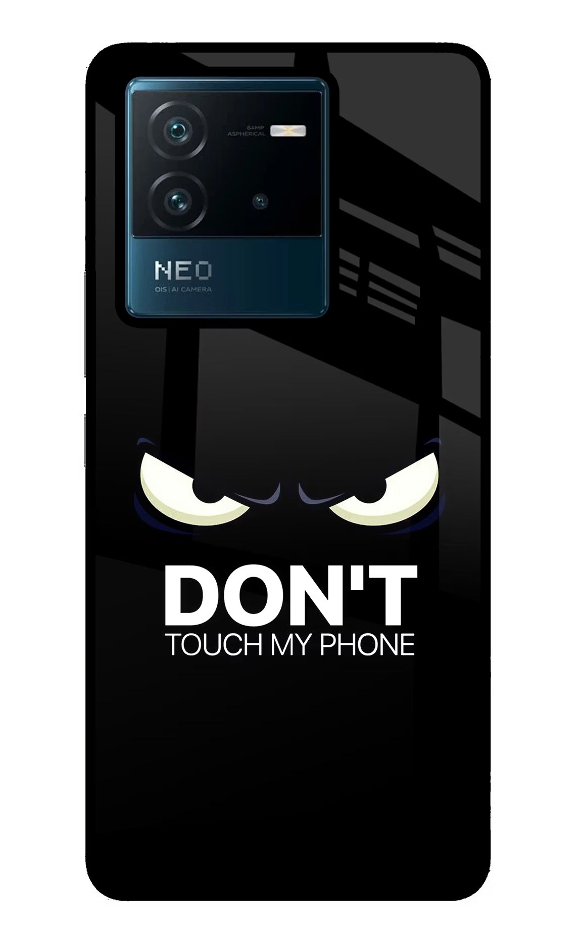 Don'T Touch My Phone IQOO Neo 6 5G Glass Case Back Cover by Casekaro