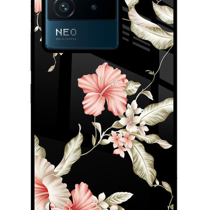 Flowers IQOO Neo 6 5G Glass Case Back Cover by Casekaro