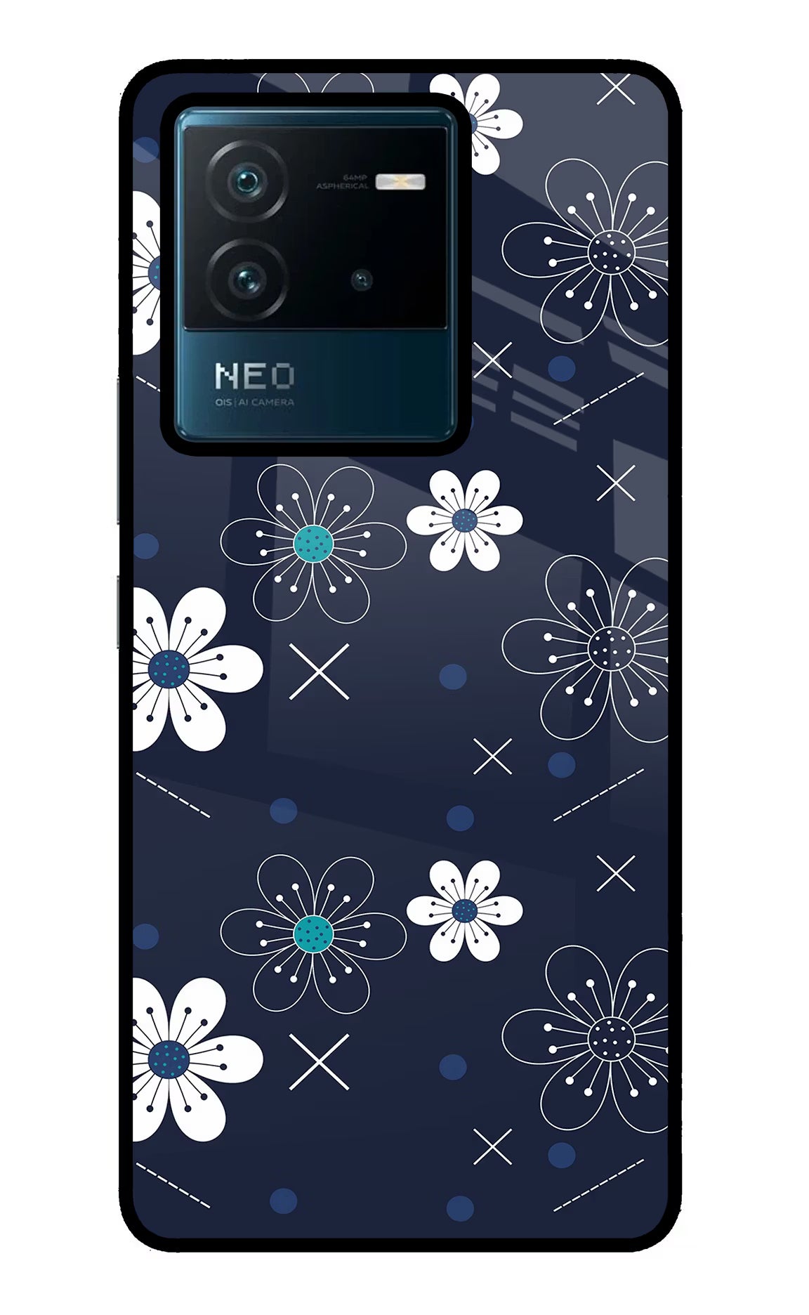 Flowers IQOO Neo 6 5G Glass Case Back Cover by Casekaro