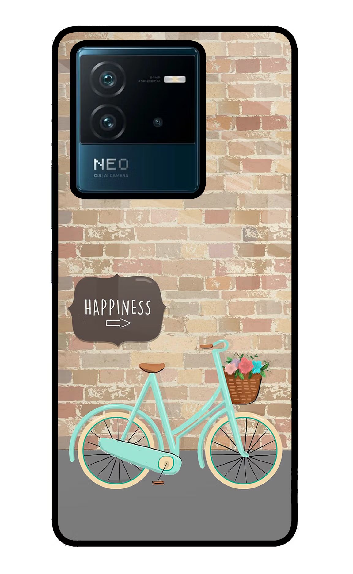 Happiness Artwork IQOO Neo 6 5G Glass Case Back Cover by Casekaro