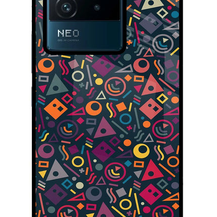 Geometric Abstract IQOO Neo 6 5G Glass Case Back Cover by Casekaro