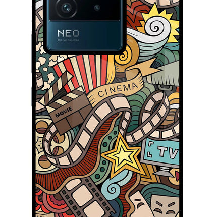 Cinema Abstract IQOO Neo 6 5G Glass Case Back Cover by Casekaro