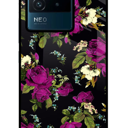 Flowers IQOO Neo 6 5G Glass Case Back Cover by Casekaro