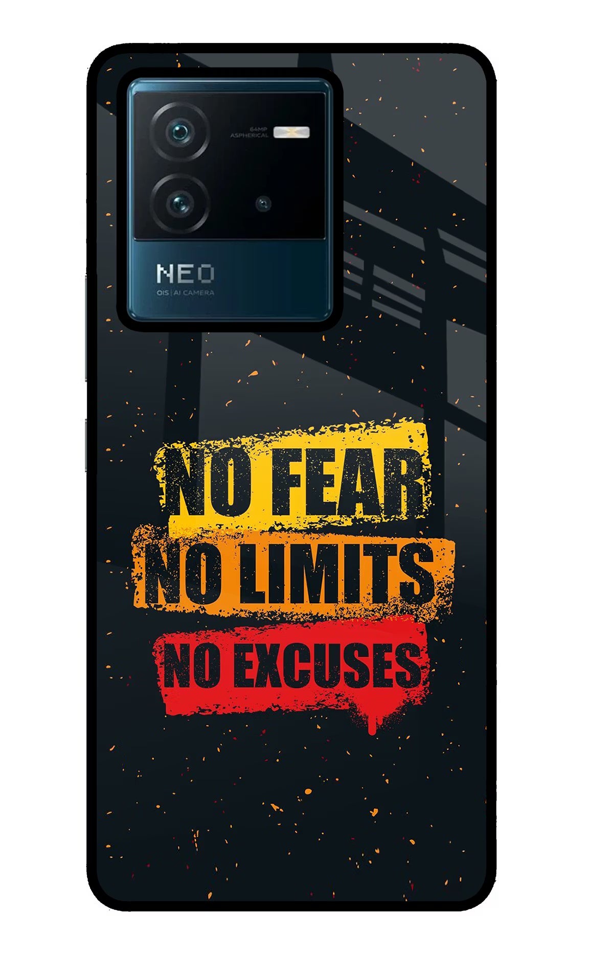 No Fear No Limits No Excuse IQOO Neo 6 5G Glass Case Back Cover by Casekaro
