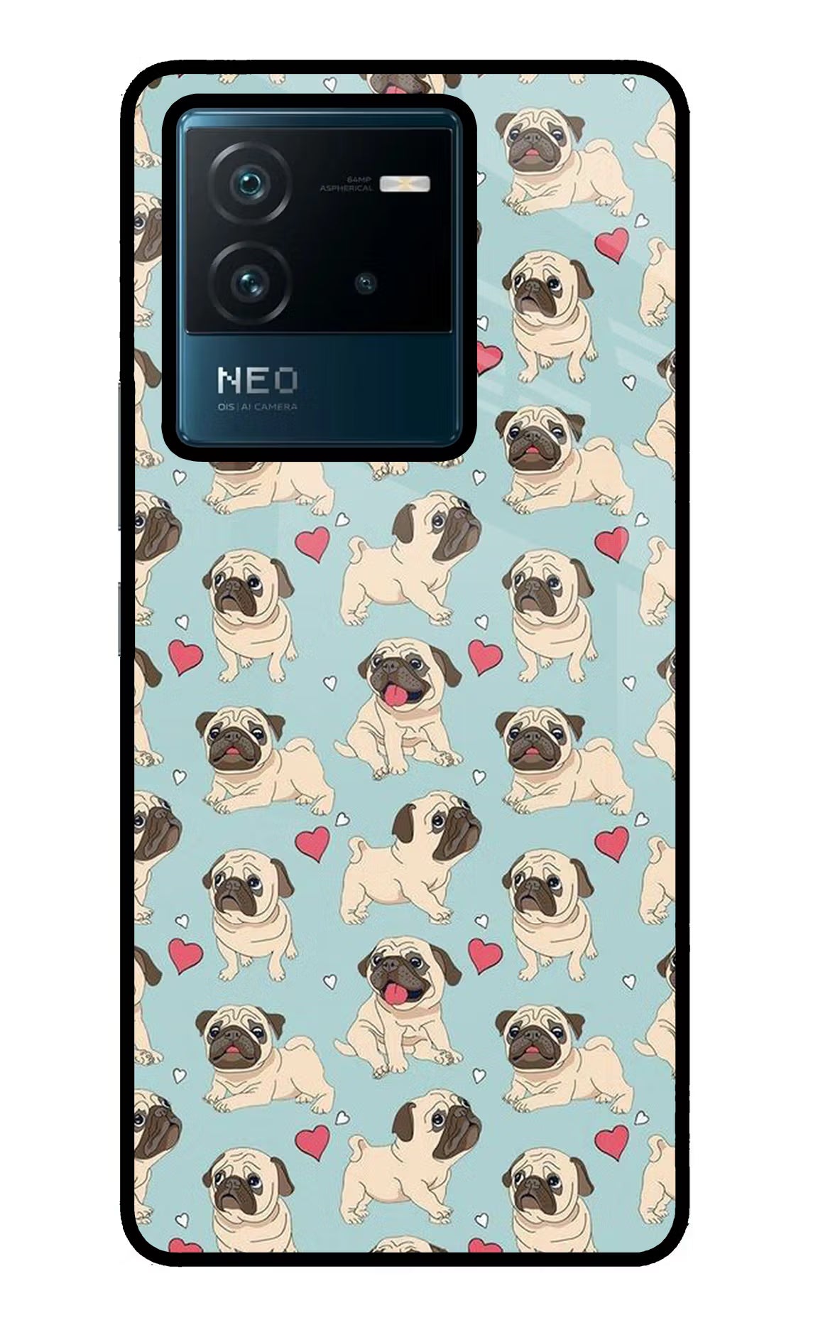 Pug Dog IQOO Neo 6 5G Glass Case Back Cover by Casekaro
