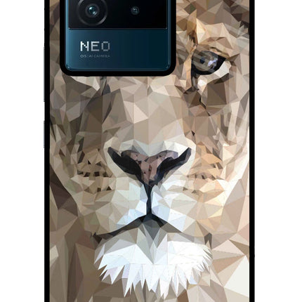 Lion Art IQOO Neo 6 5G Glass Case Back Cover by Casekaro
