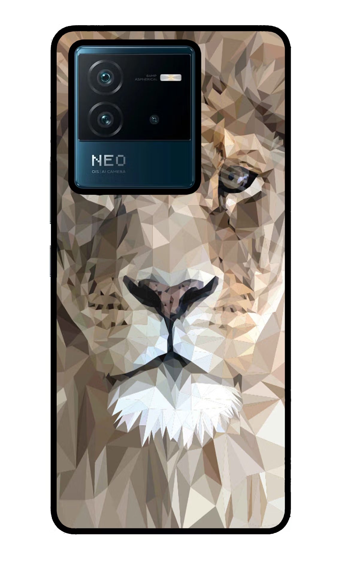 Lion Art IQOO Neo 6 5G Glass Case Back Cover by Casekaro