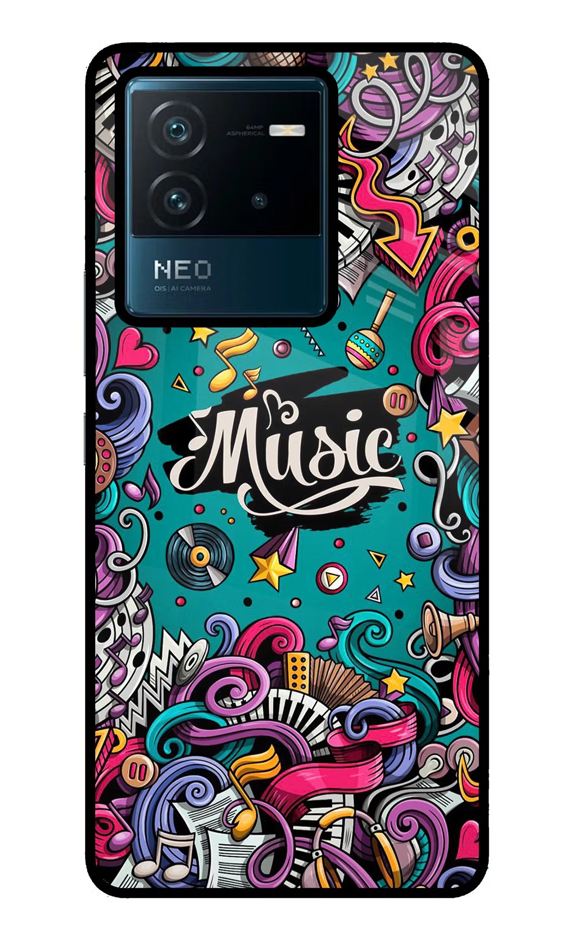 Music Graffiti IQOO Neo 6 5G Glass Case