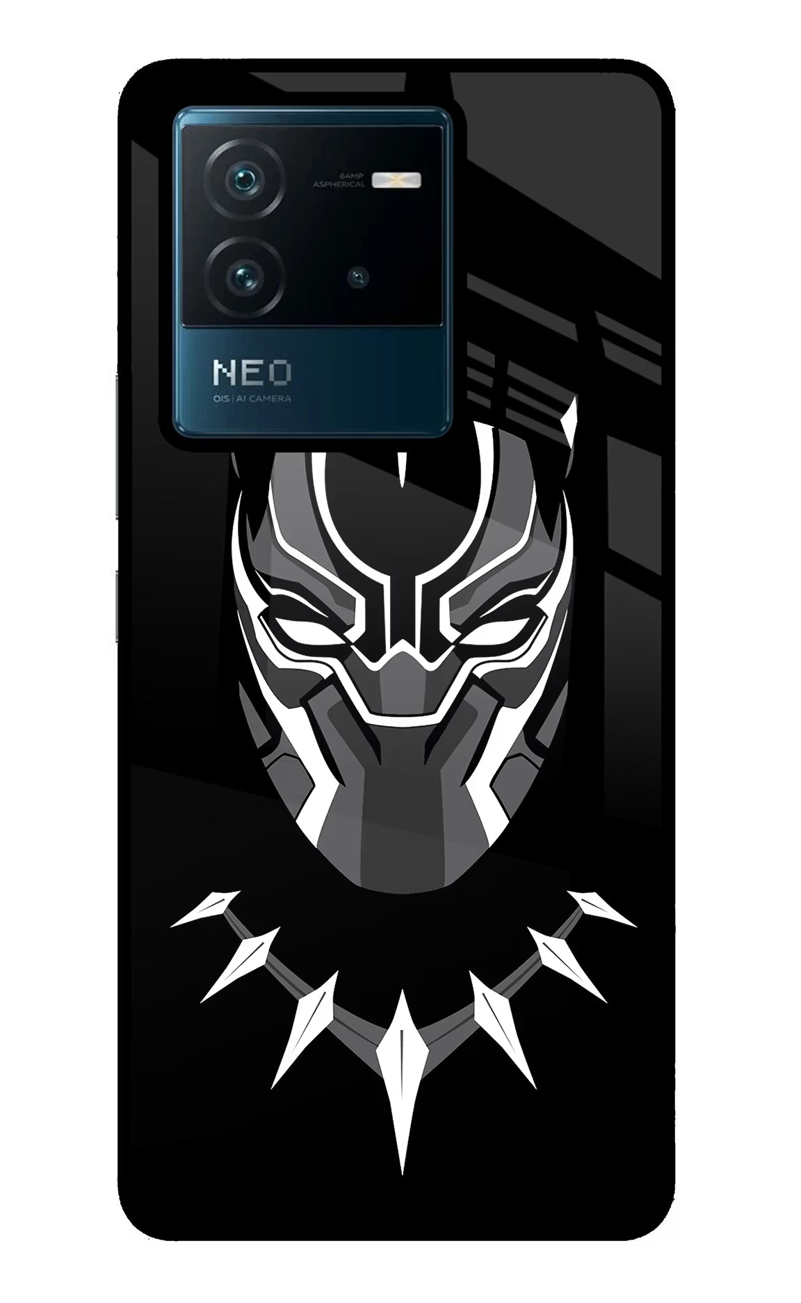 Black Panther IQOO Neo 6 5G Glass Case Back Cover by Casekaro