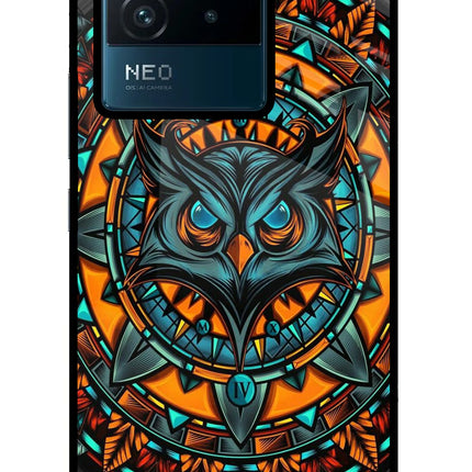 Angry Owl Art IQOO Neo 6 5G Glass Case Back Cover by Casekaro