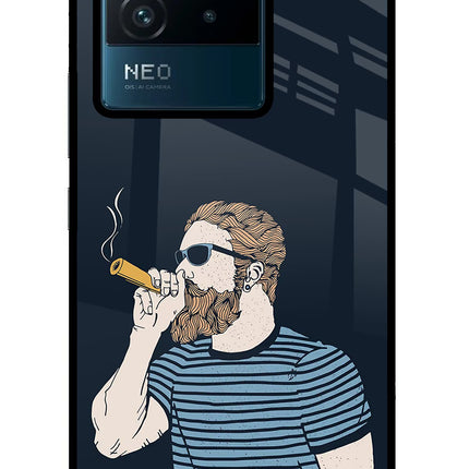 Smoking IQOO Neo 6 5G Glass Case Back Cover by Casekaro