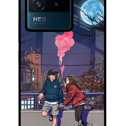 Chilling Couple IQOO Neo 6 5G Glass Case Back Cover by Casekaro