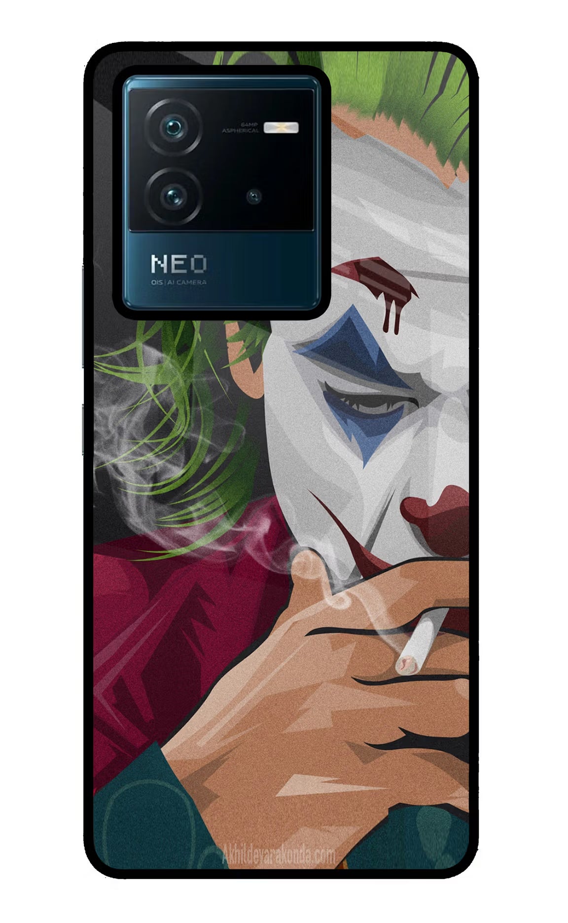 Joker Smoking IQOO Neo 6 5G Glass Case Back Cover by Casekaro