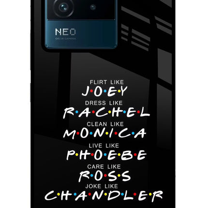 FRIENDS Character IQOO Neo 6 5G Glass Case