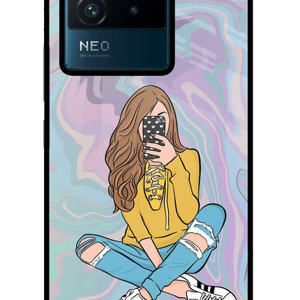 Selfie Girl IQOO Neo 6 5G Glass Case Back Cover by Casekaro