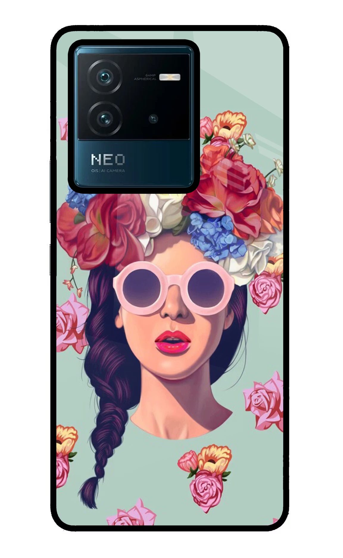 Pretty Girl IQOO Neo 6 5G Glass Case Back Cover by Casekaro