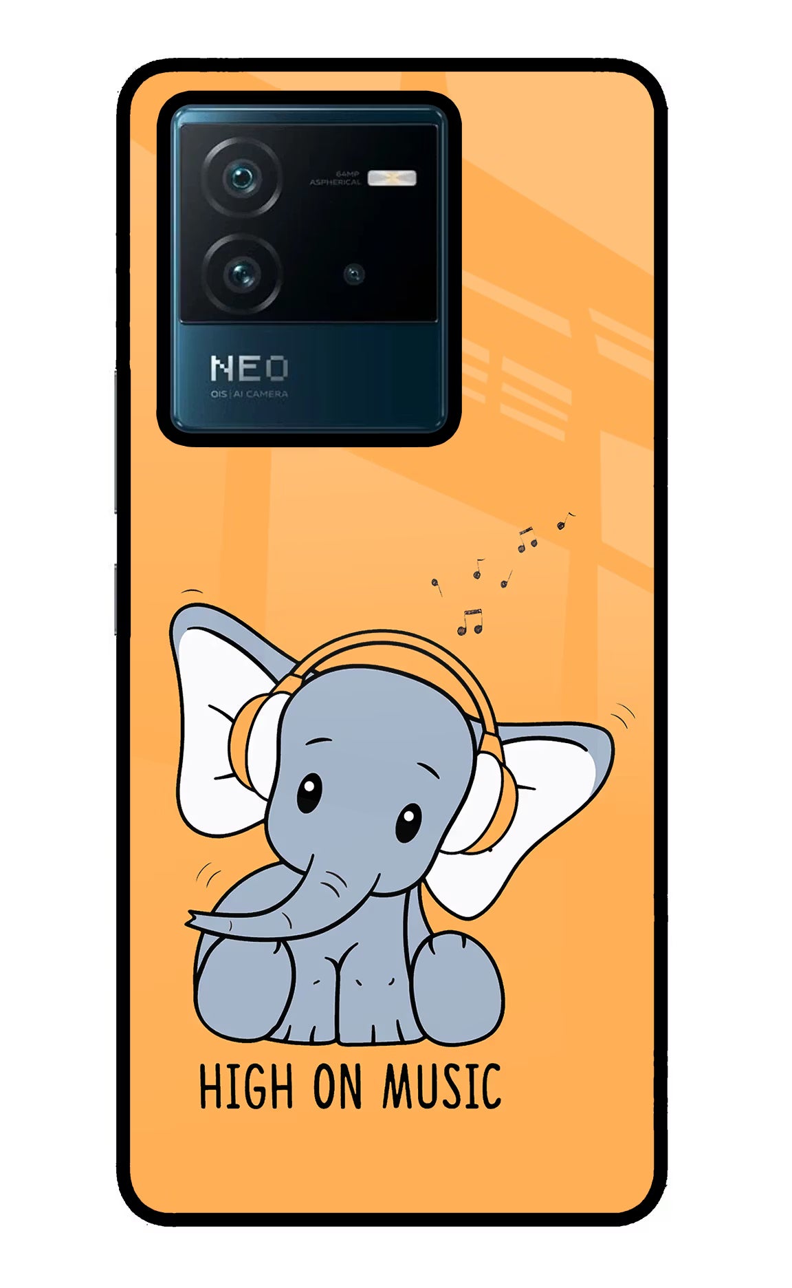 High On Music IQOO Neo 6 5G Glass Case Back Cover by Casekaro