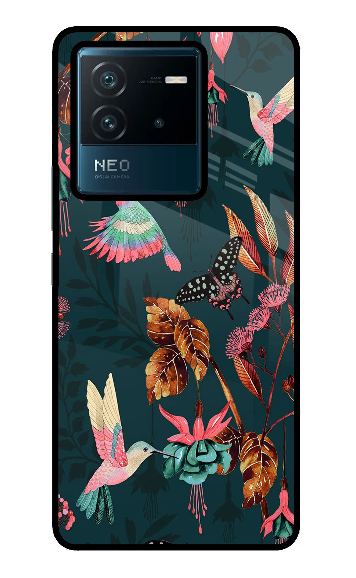 Birds IQOO Neo 6 5G Glass Case Back Cover by Casekaro