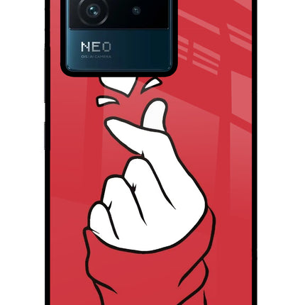 Korean Love Sign IQOO Neo 6 5G Glass Case Back Cover by Casekaro