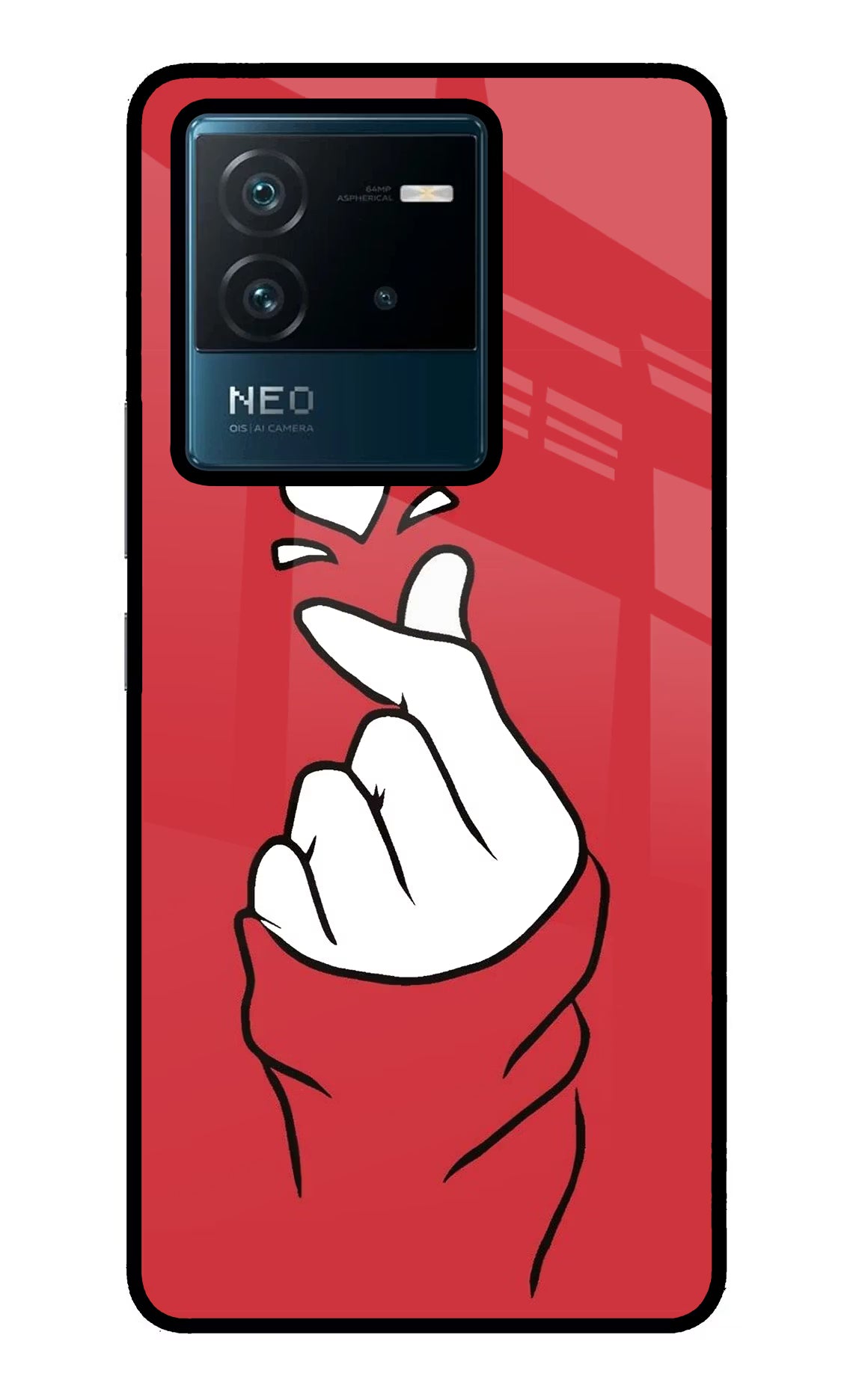 Korean Love Sign IQOO Neo 6 5G Glass Case Back Cover by Casekaro