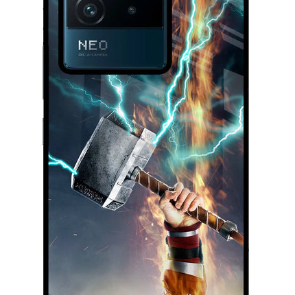 Thor Hammer Mjolnir IQOO Neo 6 5G Glass Case Back Cover by Casekaro
