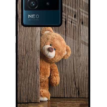 Teddy Wooden IQOO Neo 6 5G Glass Case Back Cover by Casekaro