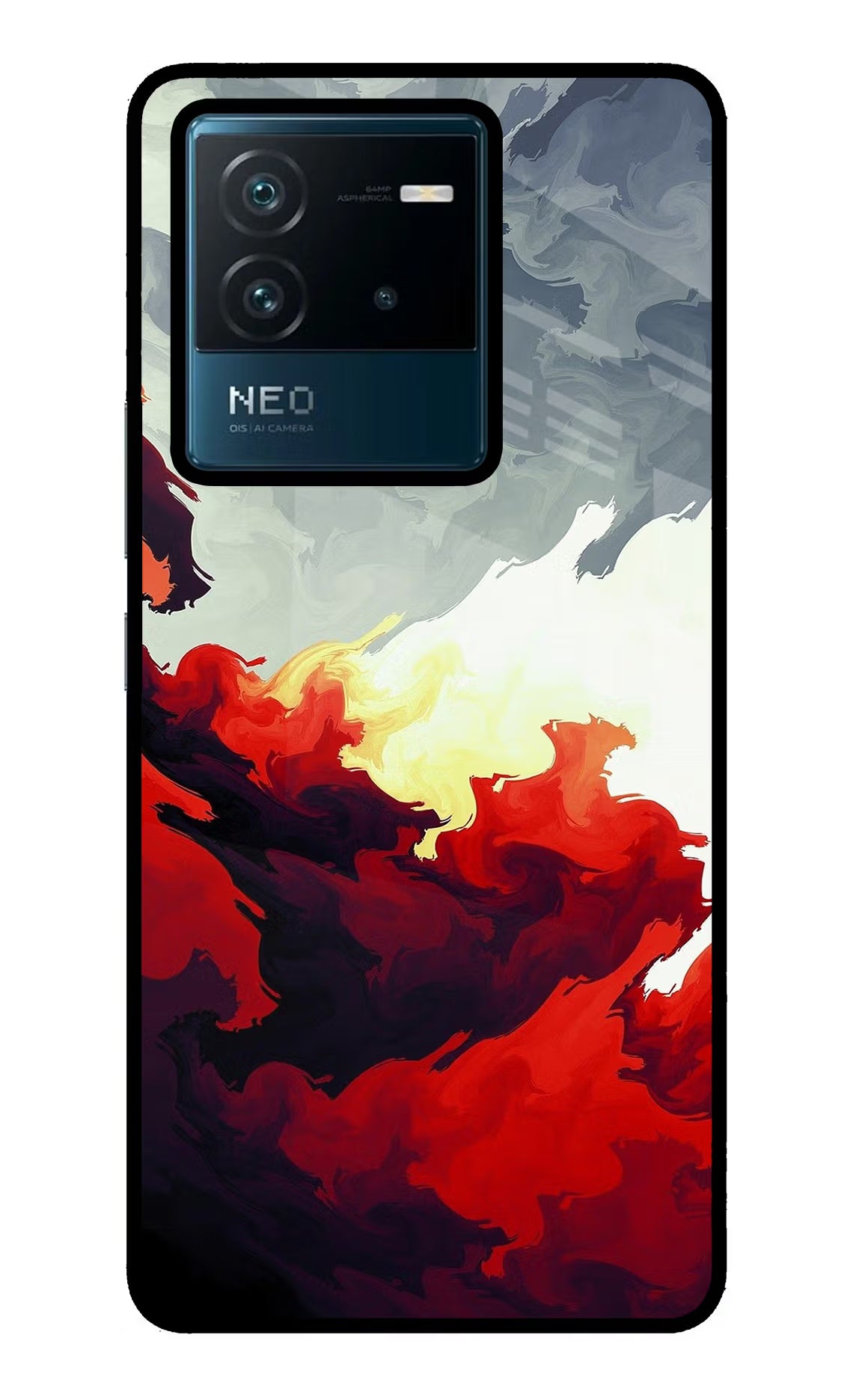 Fire Cloud IQOO Neo 6 5G Glass Case Back Cover by Casekaro