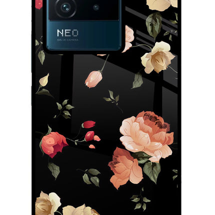 Flowers IQOO Neo 6 5G Glass Case Back Cover by Casekaro