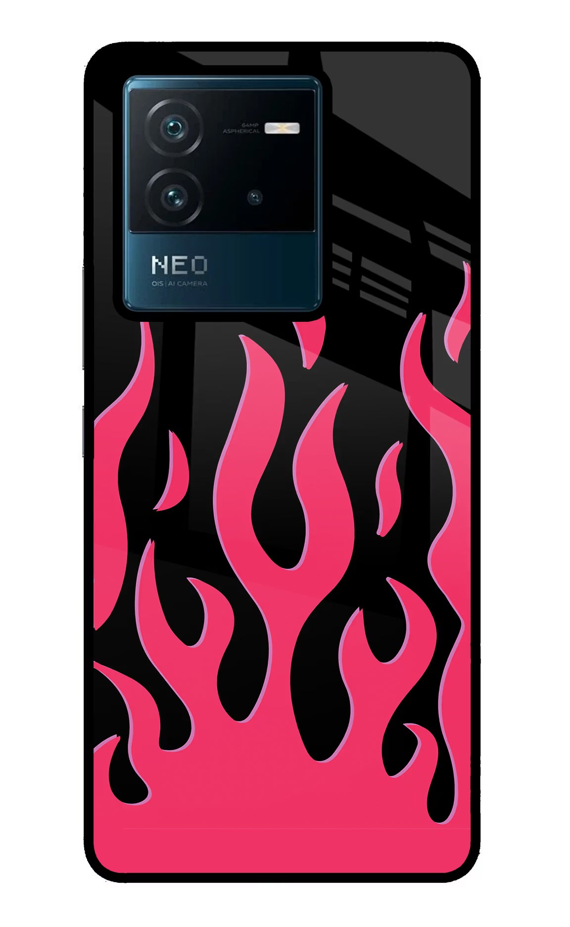 Fire Flames IQOO Neo 6 5G Glass Case Back Cover by Casekaro