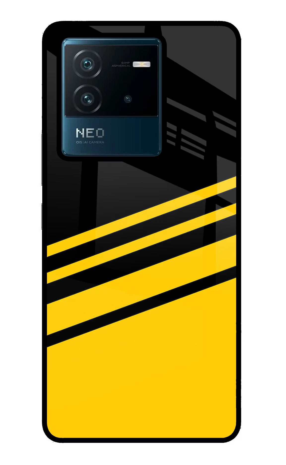 Yellow Shades IQOO Neo 6 5G Glass Case Back Cover by Casekaro