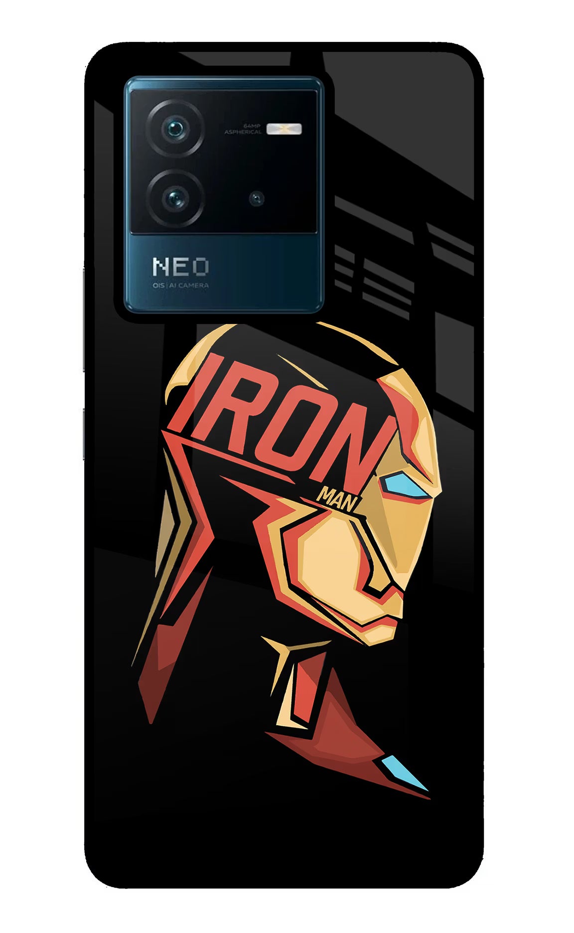 IronMan IQOO Neo 6 5G Glass Case Back Cover by Casekaro
