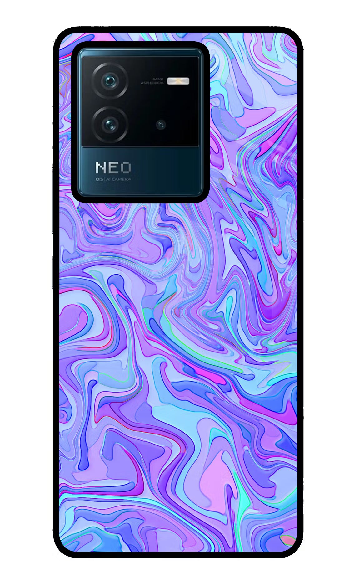 Glitter IQOO Neo 6 5G Glass Case Back Cover by Casekaro
