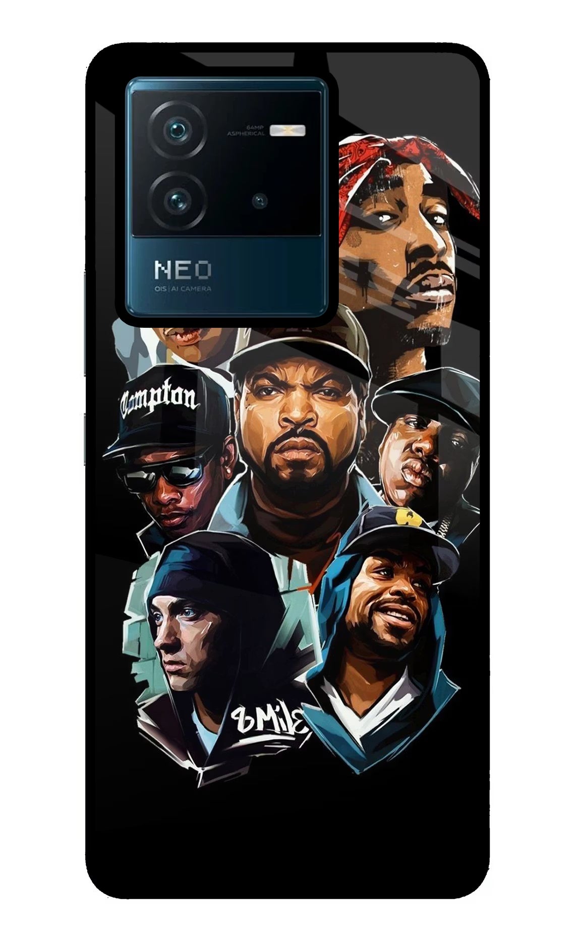 Rappers IQOO Neo 6 5G Glass Case Back Cover by Casekaro