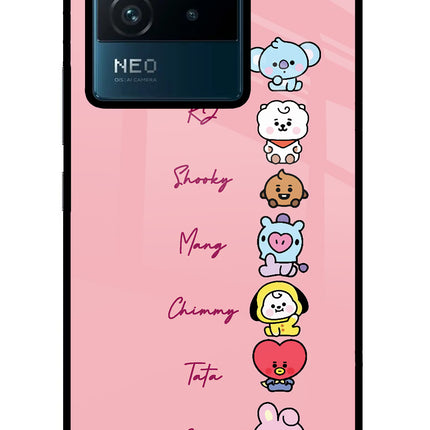 BTS names IQOO Neo 6 5G Glass Case Back Cover by Casekaro