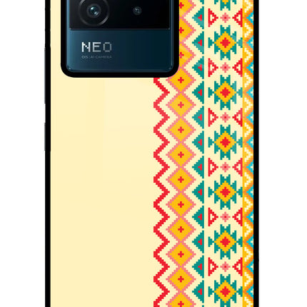 Ethnic Seamless IQOO Neo 6 5G Glass Case Back Cover by Casekaro