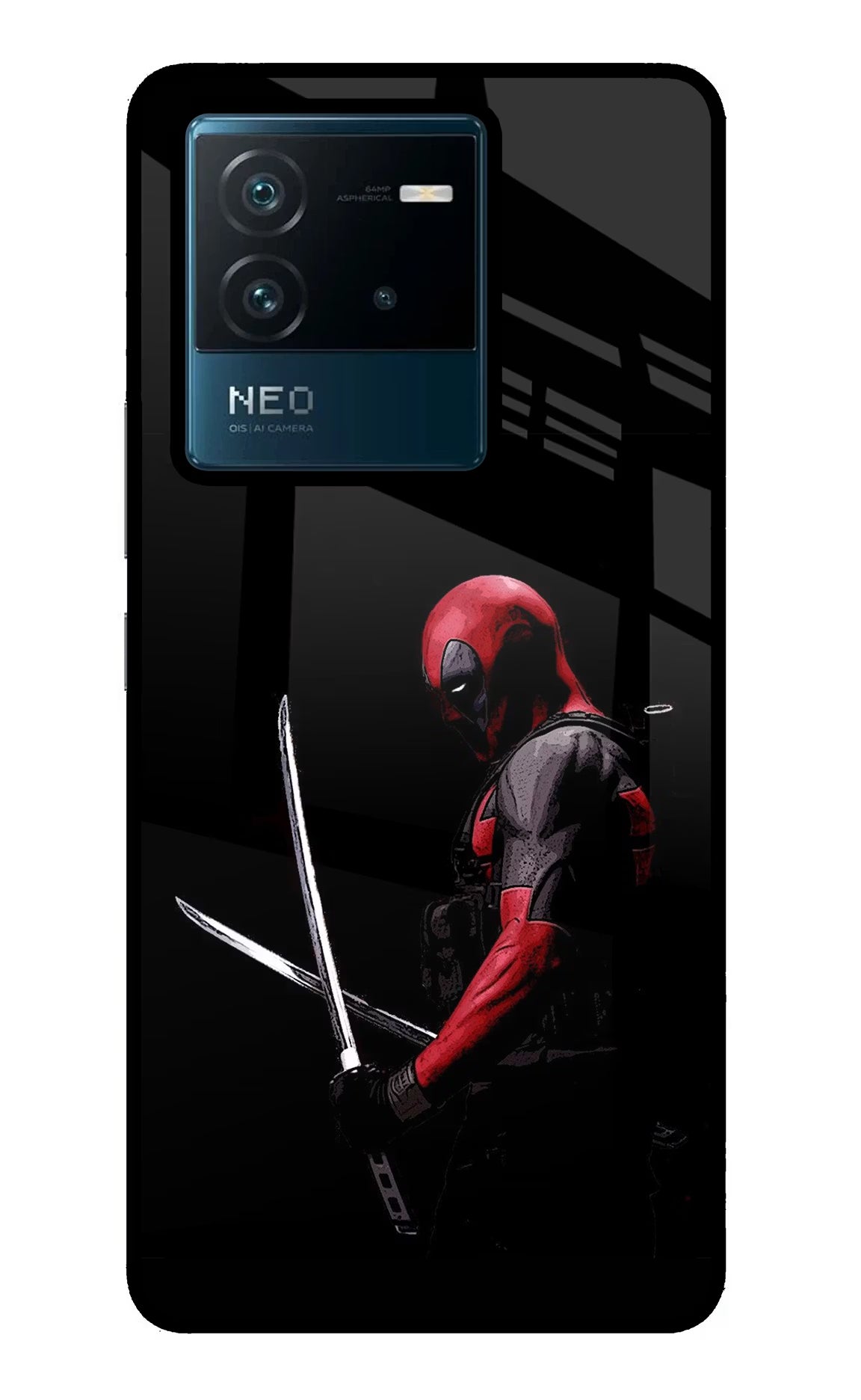 Deadpool IQOO Neo 6 5G Glass Case Back Cover by Casekaro