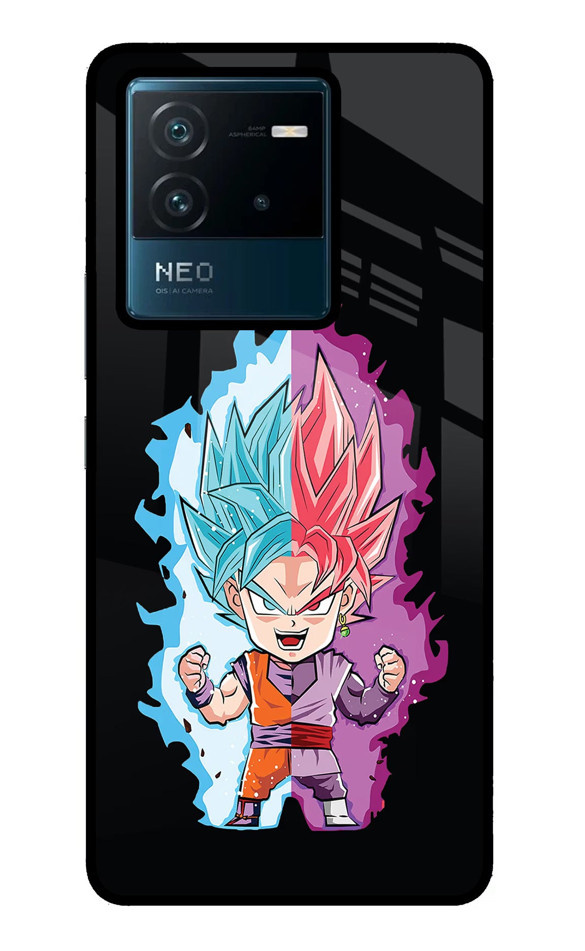 Chota Goku IQOO Neo 6 5G Glass Case Back Cover by Casekaro