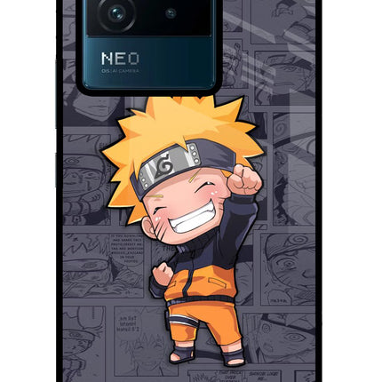 Chota Naruto IQOO Neo 6 5G Glass Case Back Cover by Casekaro
