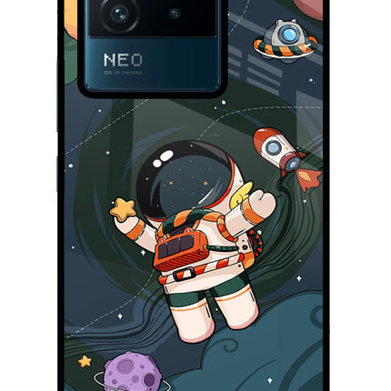 Cartoon Astronaut IQOO Neo 6 5G Glass Case