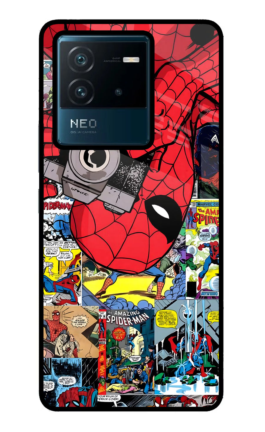 Spider Man IQOO Neo 6 5G Back Cover, Glass case