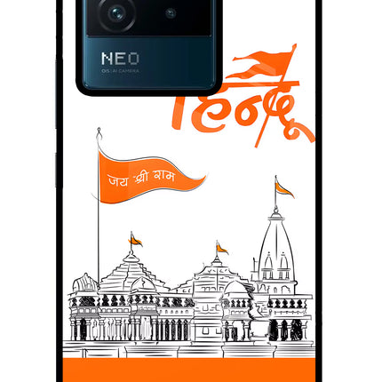 Jai Shree Ram Hindu IQOO Neo 6 5G Glass Case Back Cover by Casekaro