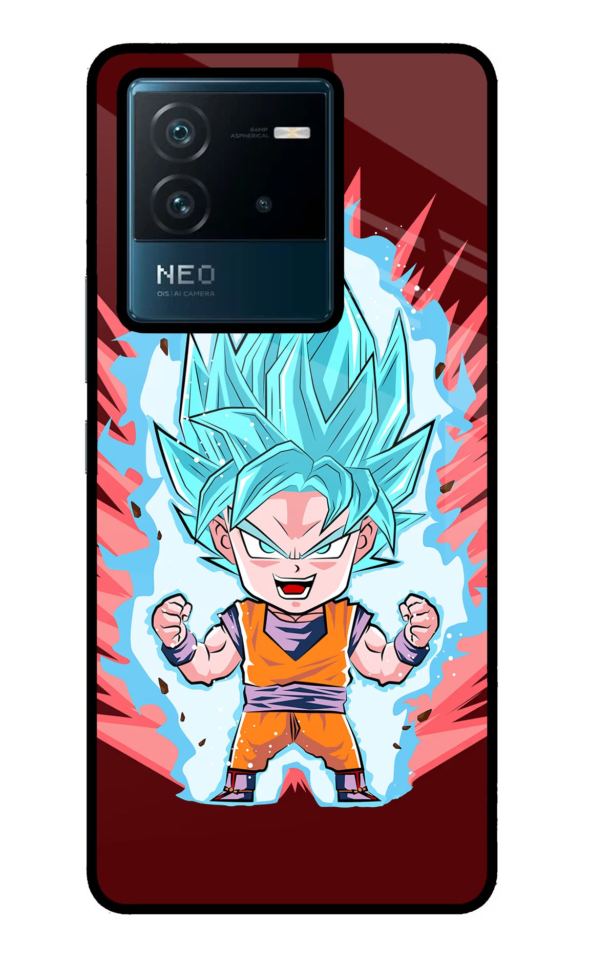 Goku Little IQOO Neo 6 5G Glass Case Back Cover by Casekaro