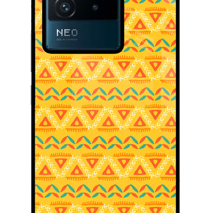Tribal Pattern IQOO Neo 6 5G Glass Case Back Cover by Casekaro