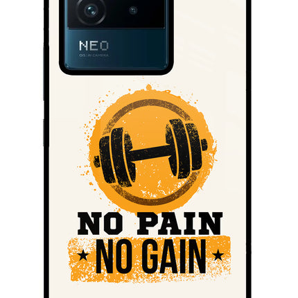 No Pain No Gain IQOO Neo 6 5G Glass Case Back Cover by Casekaro