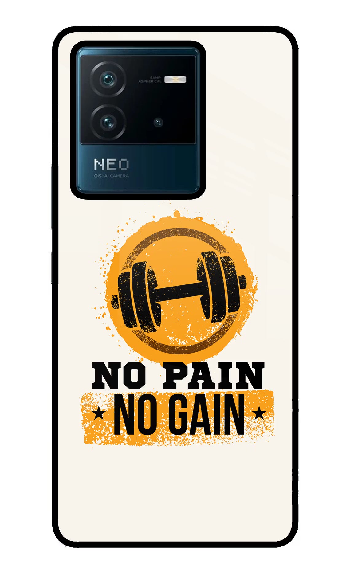 No Pain No Gain IQOO Neo 6 5G Glass Case Back Cover by Casekaro