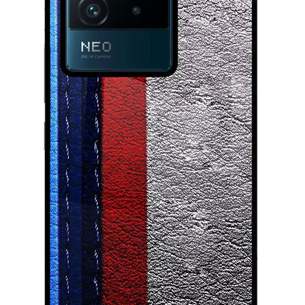 BMW Stripes IQOO Neo 6 5G Glass Case Back Cover by Casekaro