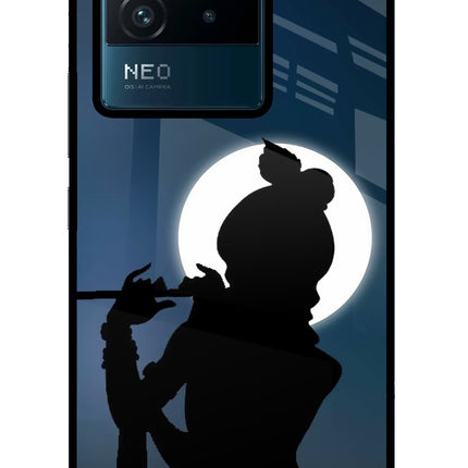 Shri Krishna Silhouette IQOO Neo 6 5G Glass Case Back Cover by Casekaro
