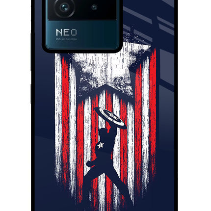 Captain America Marvel Art IQOO Neo 6 5G Glass Case Back Cover by Casekaro