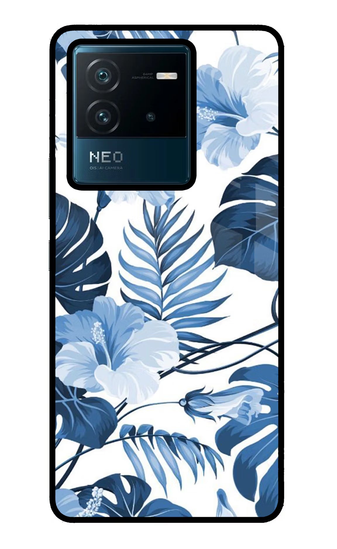 Fabric Art IQOO Neo 6 5G Glass Case Back Cover by Casekaro